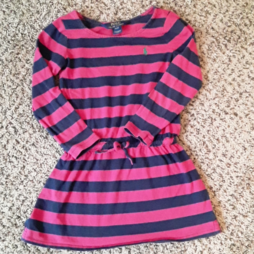 Girls Polo Pink and blue Striped Tunic